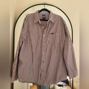 Chaps Men's Striped Shirt - White and Purple